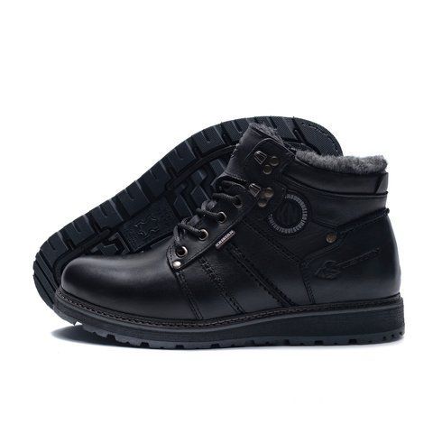 Чоловічі шкіряні зимові черевики Kristan City Traffic Black 703 ч. фото