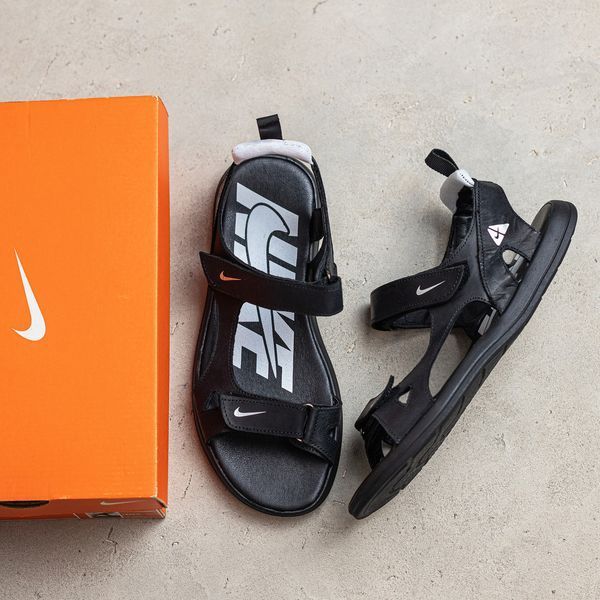 Чоловічі шкіряні сандалі Nike NS White 40 ч/б фото