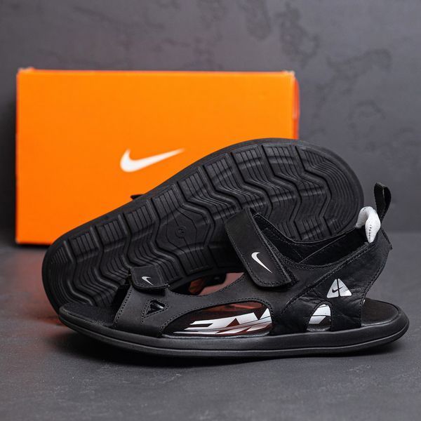 Чоловічі шкіряні сандалі Nike NS White 40 ч/б фото