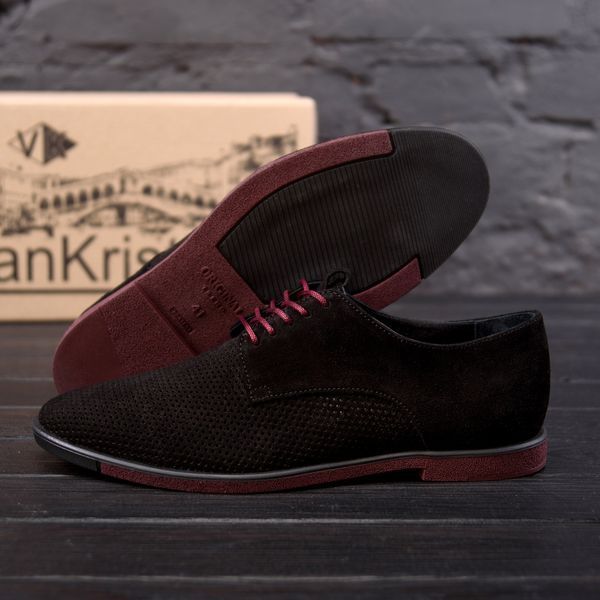 Чоловічі шкіряні літні туфлі VanKristi classic black П 500 чз фото