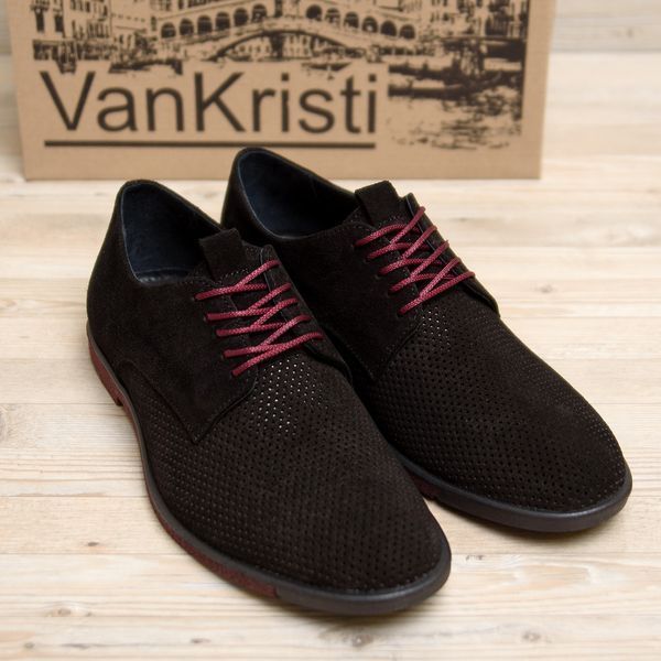 Чоловічі шкіряні літні туфлі VanKristi classic black П 500 чз фото