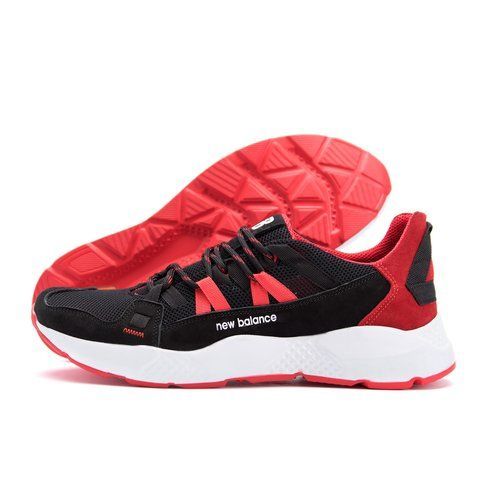 Чоловічі кросівки літні сітка Шкіряні літні кросівки New Balance Black Red NB NzS ч\к сет фото
